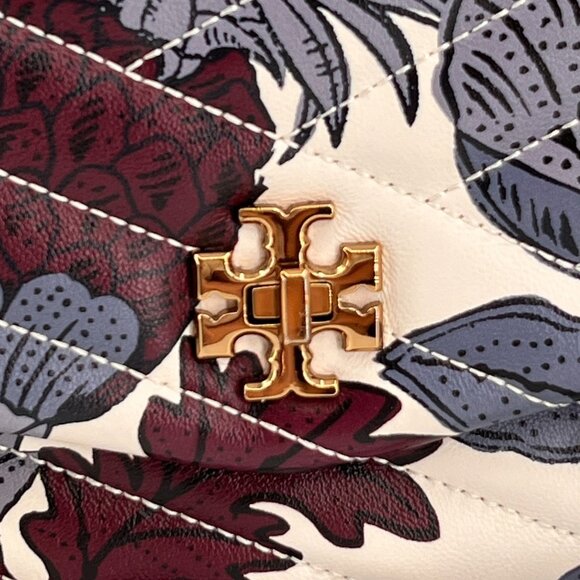 Tory Burch Kira Chevron Chain Wallet Floral Print Leather Crossbody Bag Small - Picture 4 of 16